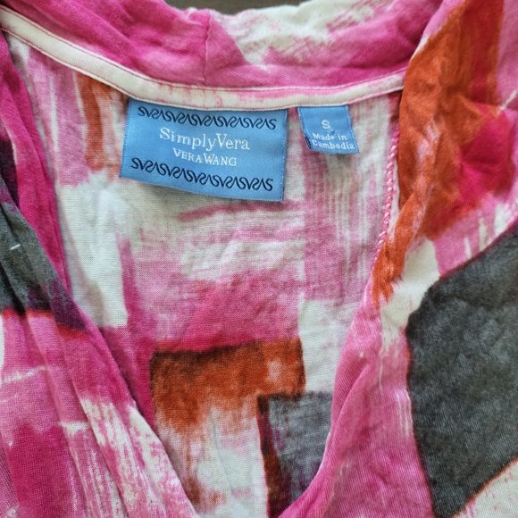 Simply Vera Vera Wang pink patterned tank top - Picture 4 of 6